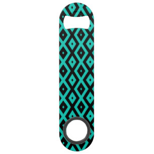 Turquoise and black diamond pattern