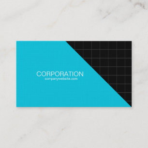 Turquoise and black grid cool business card