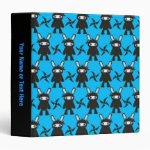 Turquoise and Black Ninja Bunny Pattern