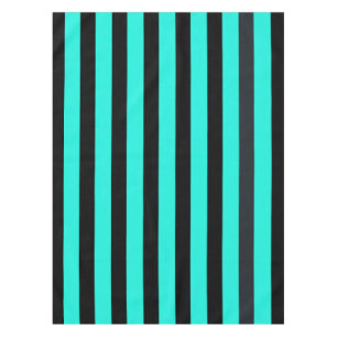 Turquoise and black stripe tablecloth