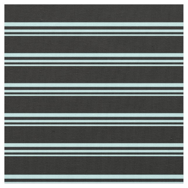Turquoise and Black Striped Pattern Fabric (Close Up)