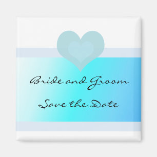 Turquoise and Blue Save the Date Magnet