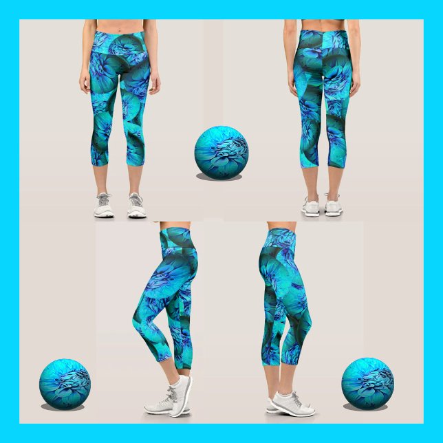 Turquoise and blue spheres in 3D optics  Capri Leggings (Creator Uploaded)