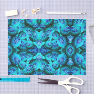 Turquoise and blue spheres in 3D optics Tissue Paper