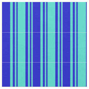 Turquoise and Blue Striped Pattern Fabric