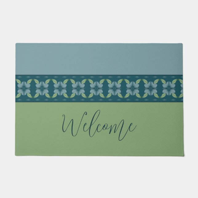 Turquoise And Blue With Green Doormat (Front)