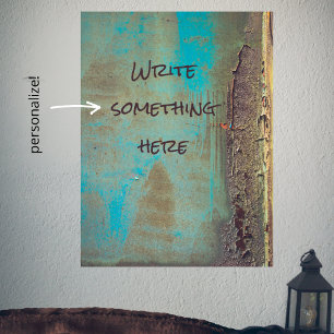 Turquoise and brown customisable poster