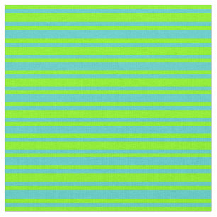 Turquoise and Chartreuse Coloured Stripes Fabric
