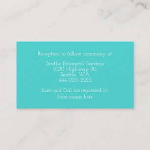 Turquoise and Confetti Wedding Information Card