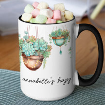 Turquoise and Copper Hanging Succulent Plants