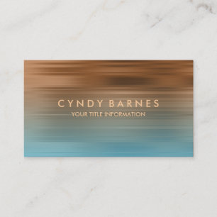 Turquoise  and Copper Stripe Business Card
