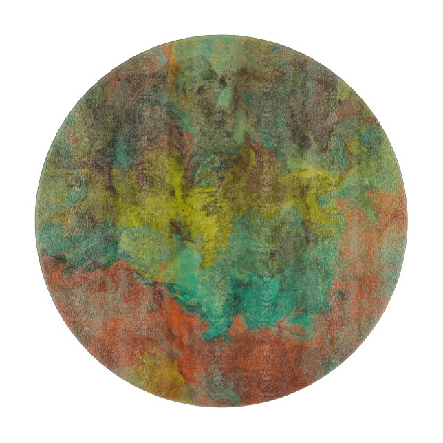 Turquoise and Copper with Gold Accents Cutting Board (Front)