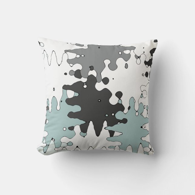 Turquoise and Coral Unique Pattern Cushion (Front)