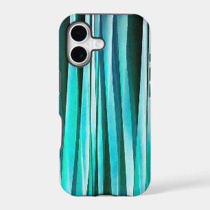 Turquoise and Cyan Ocean Stripy Lines Pattern