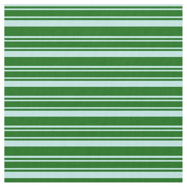 Turquoise and Dark Green Coloured Stripes Pattern Fabric (Close Up)