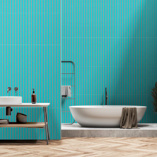 Turquoise And Dusty Teal Blue Stripes Wallpaper