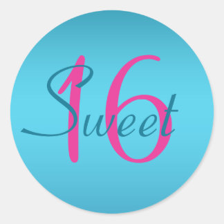 Turquoise and Fuchsia Sweet Sixteen Sticker