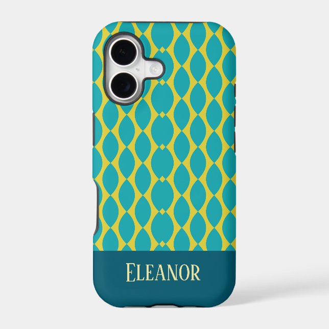 Turquoise and Gold Abstract Geometric (Back)