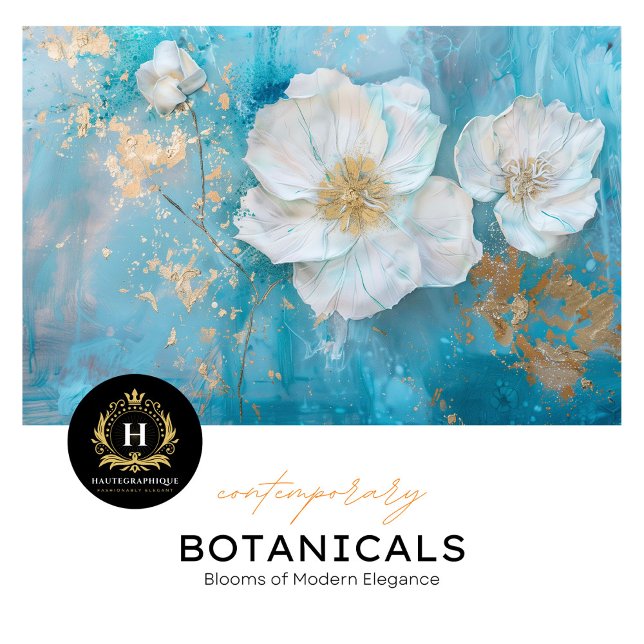 Turquoise and Gold Floral Wedding Decoupage Tissue Paper (Creator Uploaded)