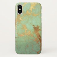 Turquoise and Gold Marble iPhone / iPad case
