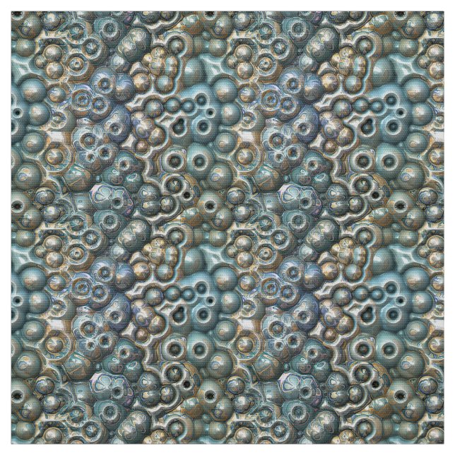 Turquoise And Gold Pattern Fabric (Swatch)