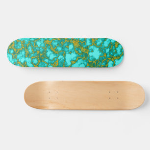 Turquoise and Gold  Skateboard
