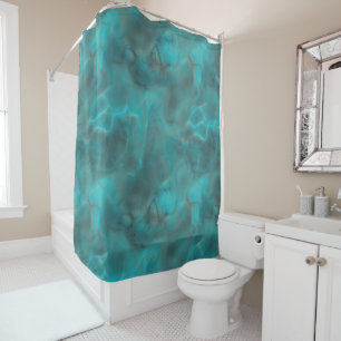 Turquoise and gray Marble abstract Shower Curtain