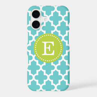 Turquoise and Green Modern Moroccan Monogram