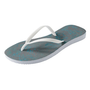Turquoise and grey Abstract Jandals