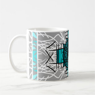 Turquoise and Grey Bohemian Mandala Coffee Mug