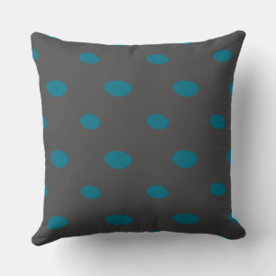 Turquoise and Grey Geometric Cushion