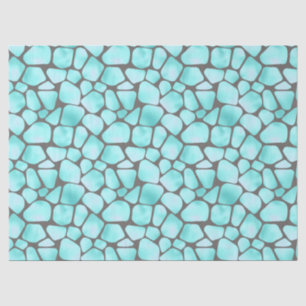 Turquoise and Grey Giraffe Print Decoupage Tissue Paper