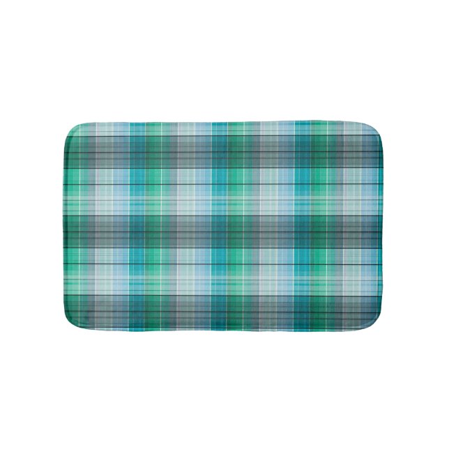 Turquoise and grey in a cage . bath mat (Front)