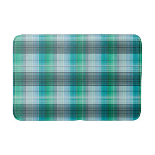Turquoise and grey in a cage bath mat