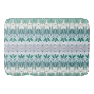 Turquoise and Grey Patterned Designer Bath Mat