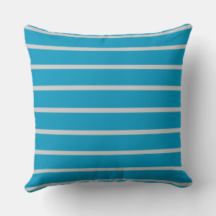 Turquoise and Grey Stripes Cushion