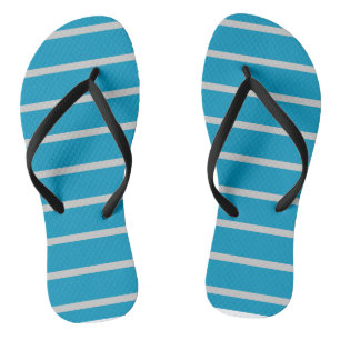 Turquoise and Grey Stripes Jandals