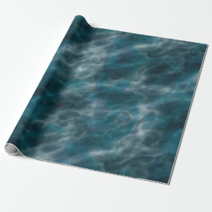 Turquoise and grey water wrapping paper