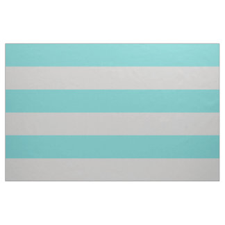 Turquoise and Grey Wide Stripes Large Scale Fabric