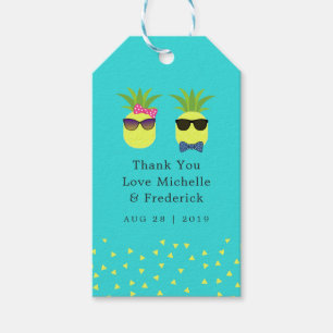 Turquoise and Lemon Tropical Summer Beach Wedding Gift Tags