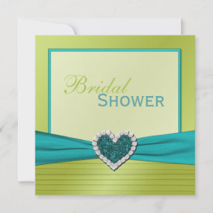 Turquoise and Lime Bridal Shower Invitation