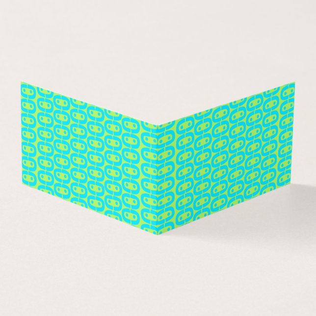 Turquoise and Lime Green Geometric Pattern (Outside)