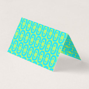 Turquoise and Lime Green Geometric Pattern