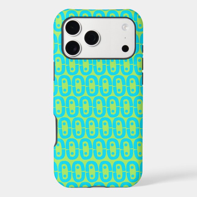 Turquoise and Lime Green Geometric Pattern (Back)