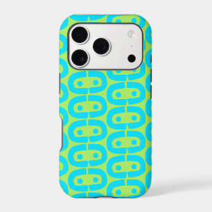 Turquoise and Lime Green Geometric Pattern