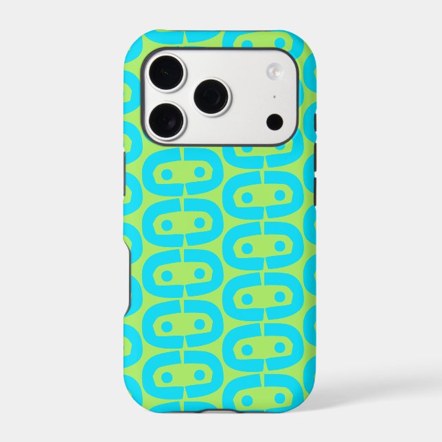 Turquoise and Lime Green Geometric Pattern (Back)