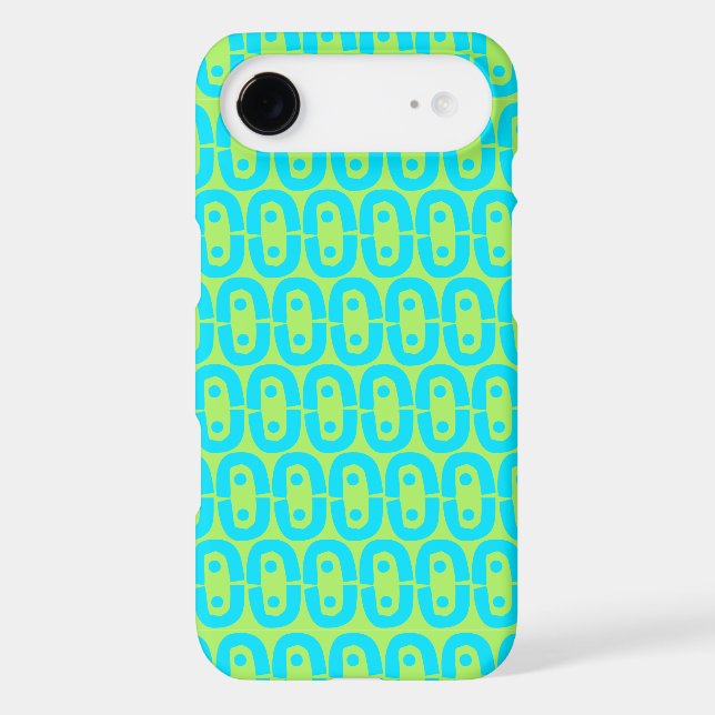 Turquoise and Lime Green Geometric Pattern (Back)