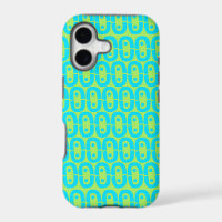 Turquoise and Lime Green Geometric Pattern