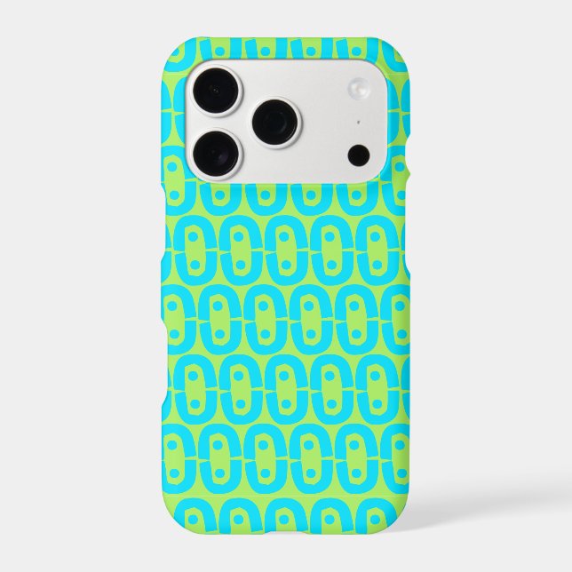 Turquoise and Lime Green Geometric Pattern (Back)
