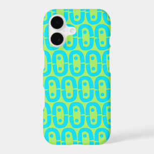 Turquoise and Lime Green Geometric Pattern